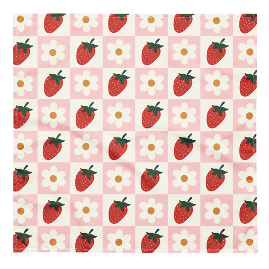 strawberry all-over print bandana