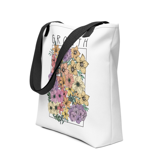 growth floral tote bag