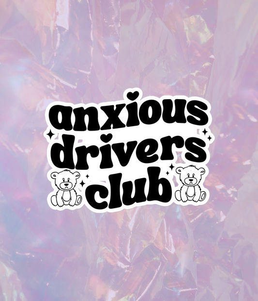 anxious drivers bear club sticker