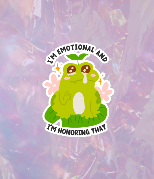 emotional and honoring that frog sticker