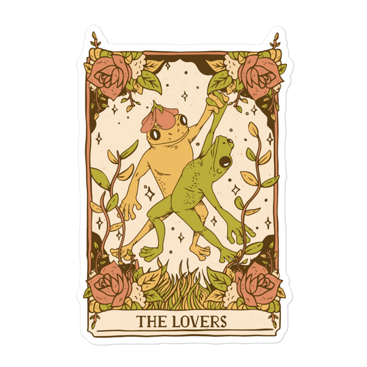the frog lovers tarot card sticker
