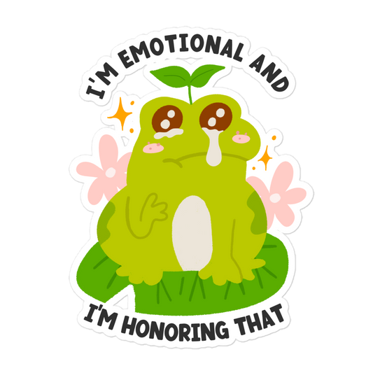 emotional and honoring that frog sticker
