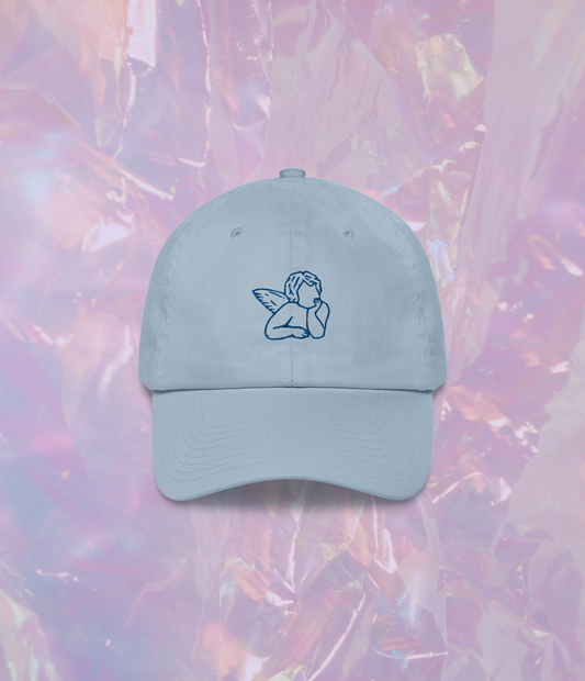 angel embroidered blue dad hat