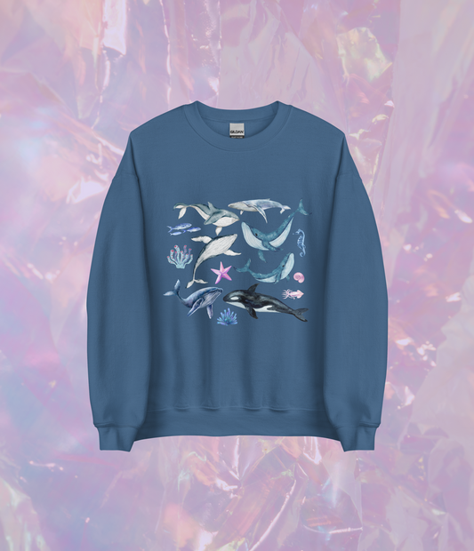 watercolor whale unisex sweatshirt