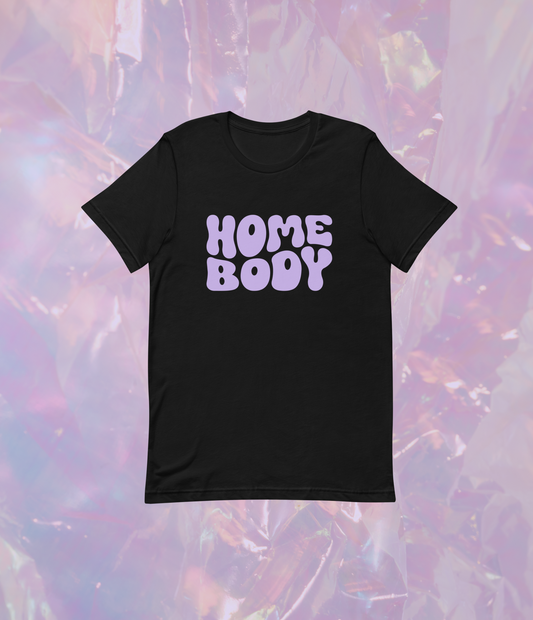 homebody purple stacked unisex t-shirt